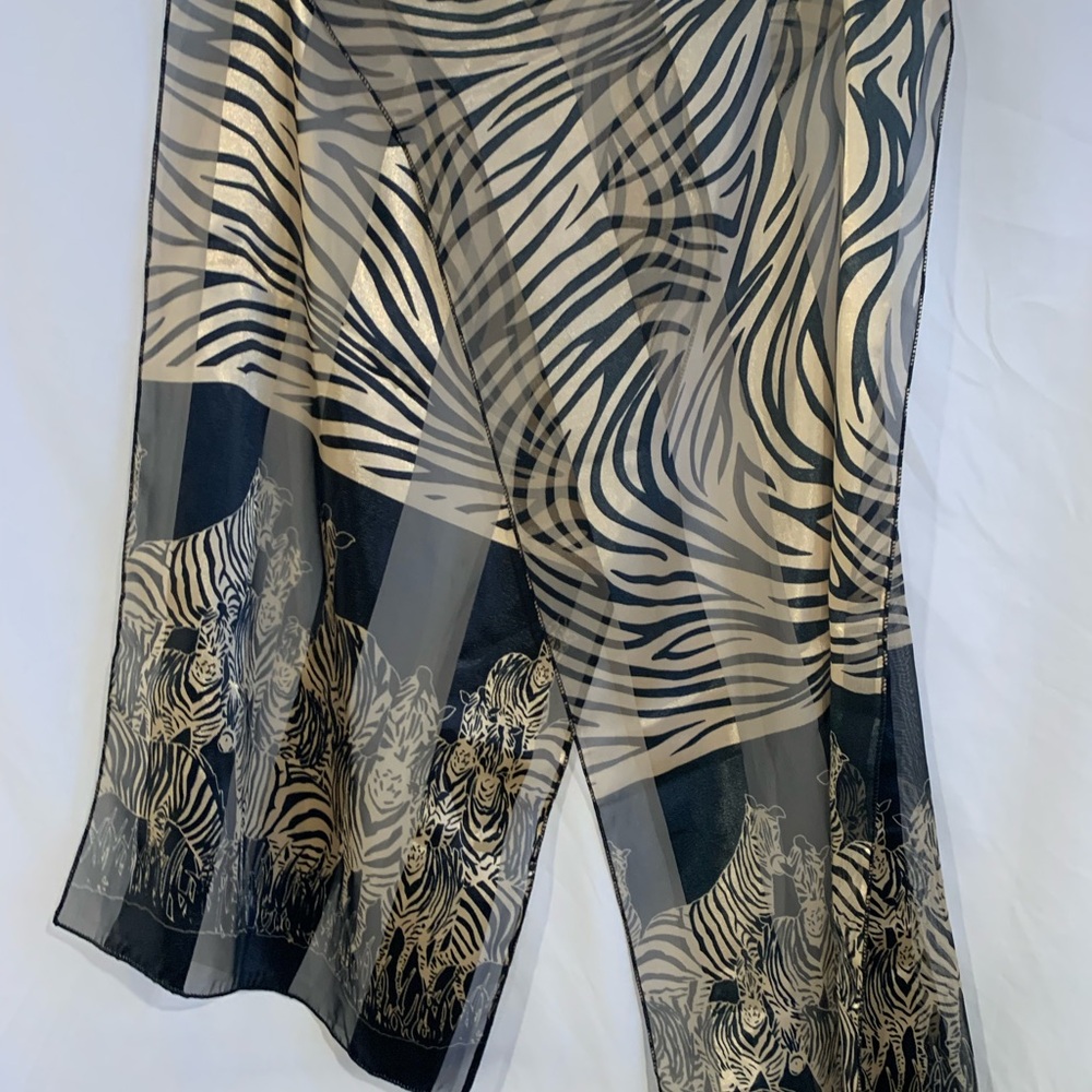 Zebra Print Sheer Scarf